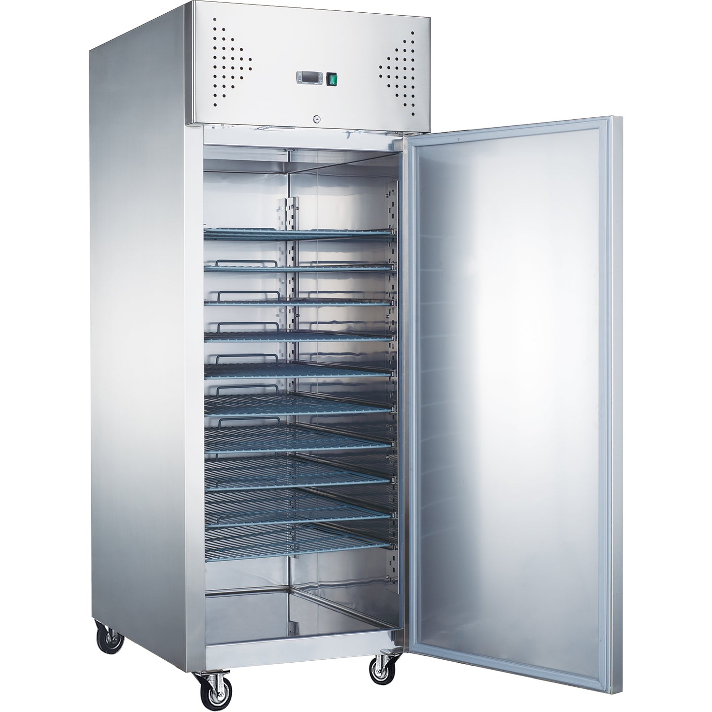 852lt Commercial Ice Cream Freezer Stainless steel Upright cabinet Single door 800x600mm Ventilated cooling | G6080