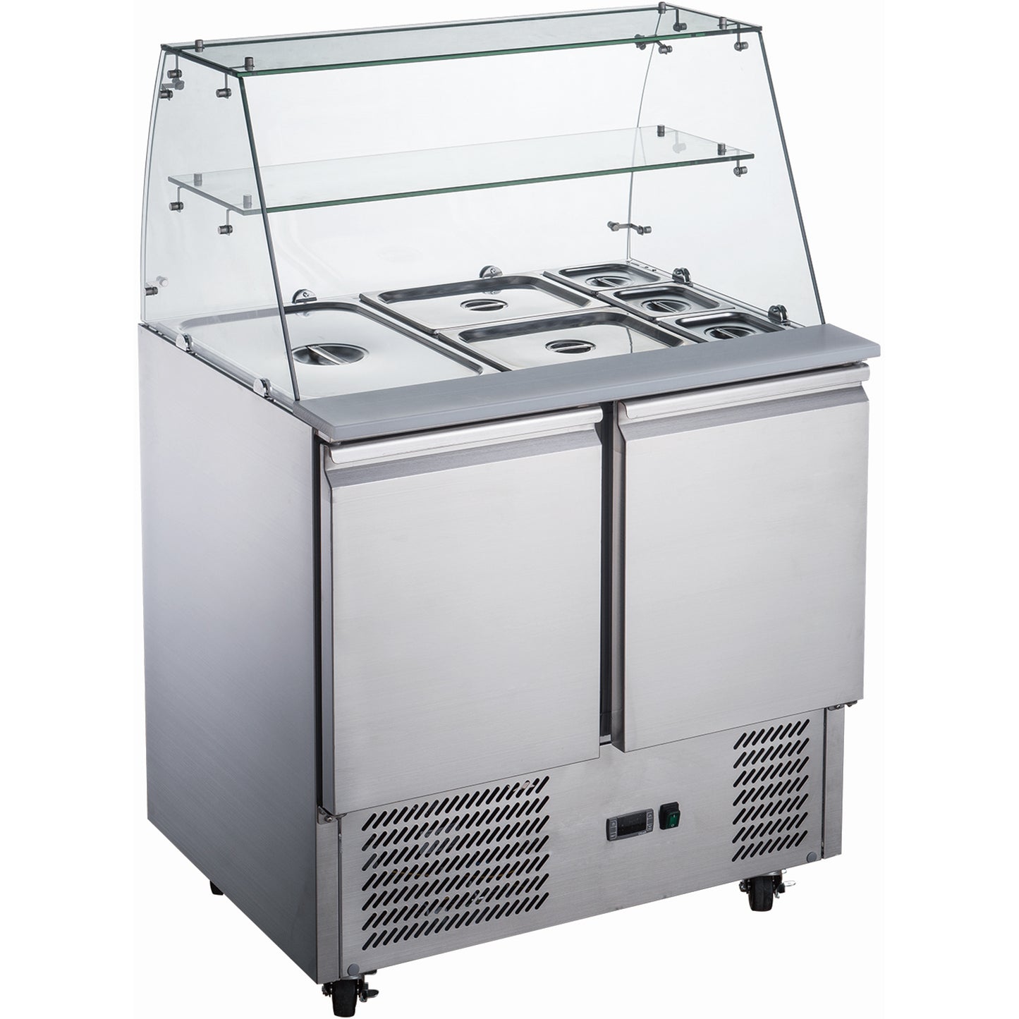 Saladette with Glass Display 2 doors | THS900VG