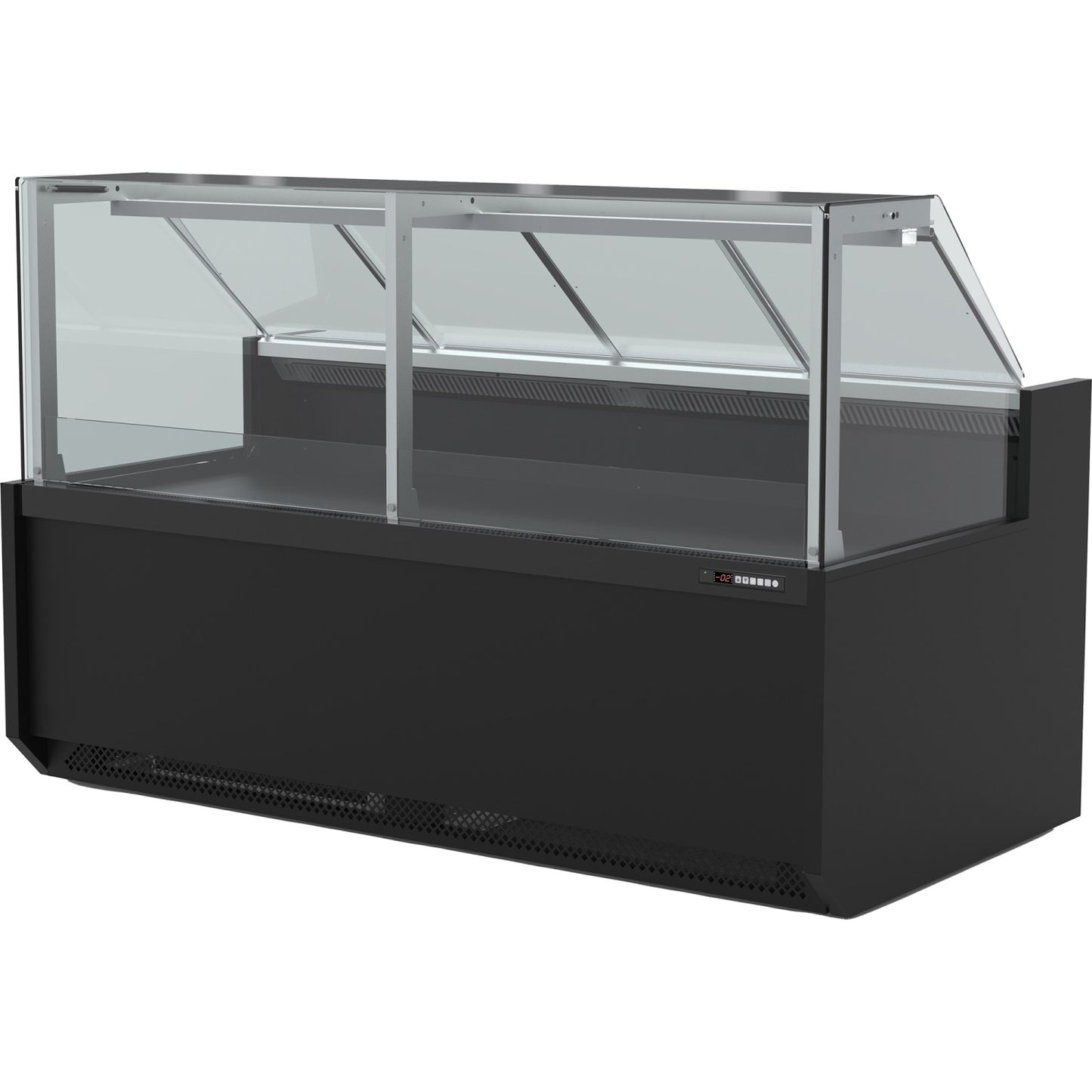 Serve Over Deli Counter Front Straight Glass Front Width 2580mm Black | YFCSC2580T1BLACK