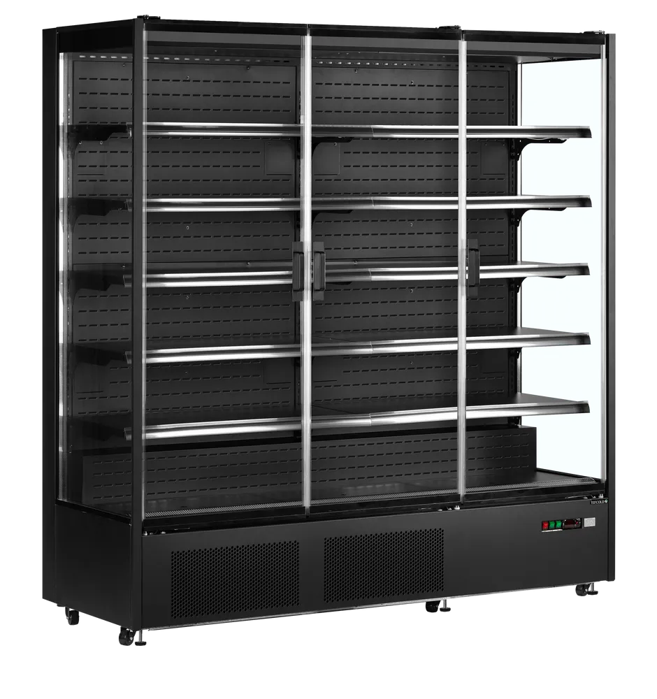 TEFCOLD PC1870B 3 door glass multideck display fridge