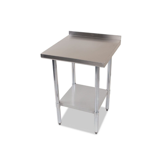 141006 - Stainless Steel Table with Backsplash 600x600mm (WxD)