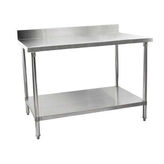 141008 - Stainless Steel Table With Backsplash  1200x600mm (WxD)