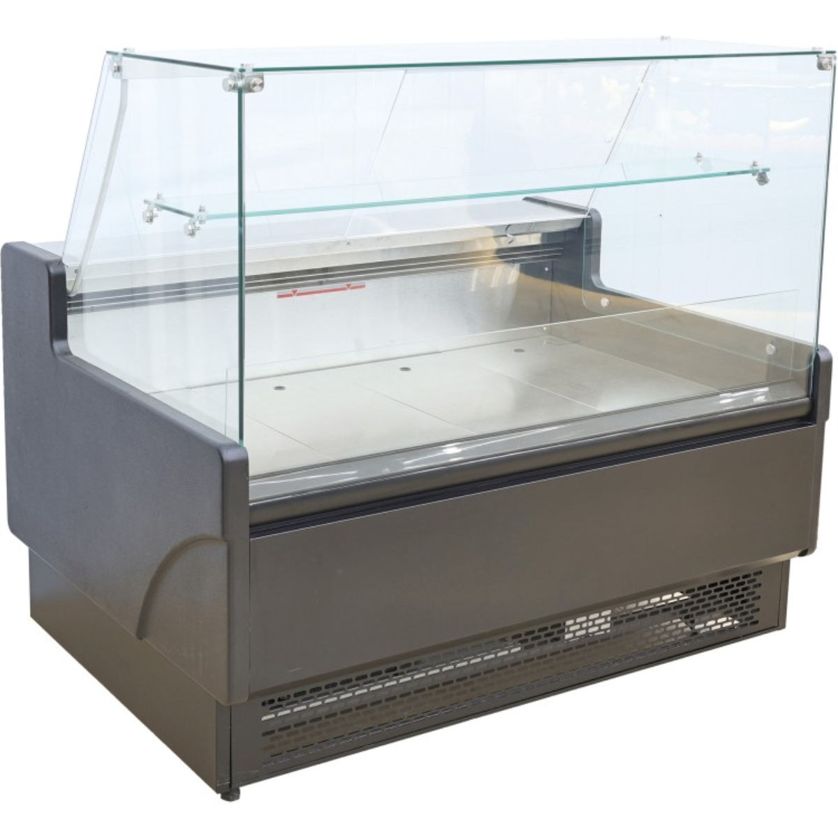 1955mm Wide Flat Glass Serve Over Counter Display Fridge 330 Litres Ventilated Cooling