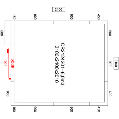 Freezer room with Freezing unit 2100x2400x2010mm Volume 8.0m3 | FR2124201