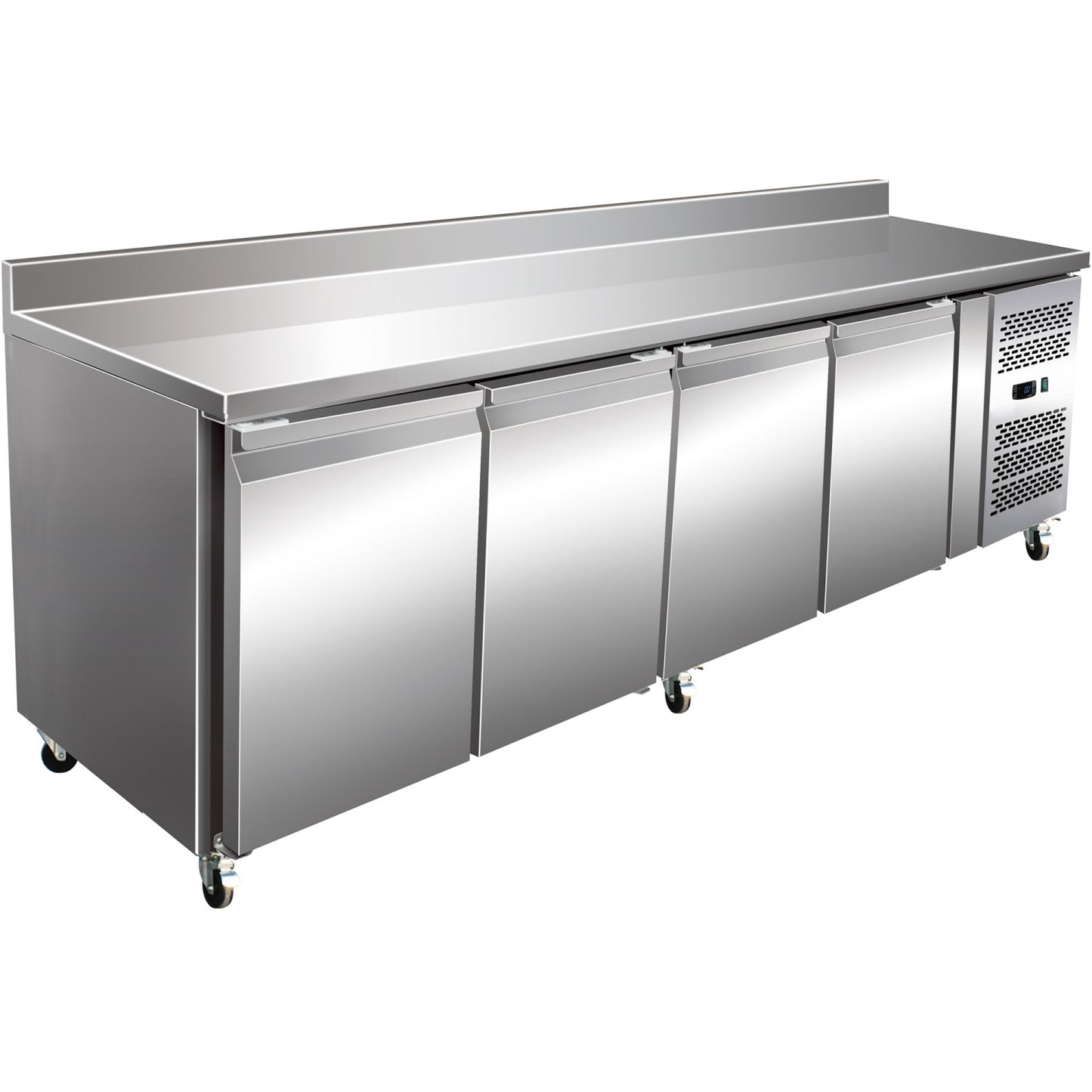 Commercial Freezer Counter with Upstand 4 doors Depth 700mm | FG42V