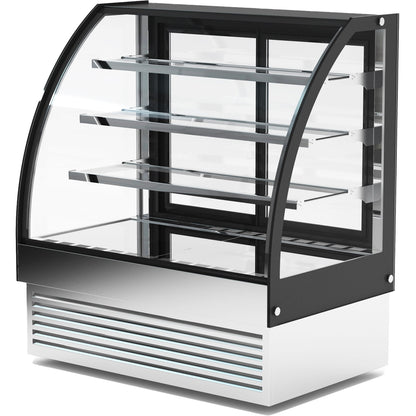 Display Merchandiser Fridge Curved Front 400 litres 3 shelves Black &amp; Stainless steel | HL1200S3