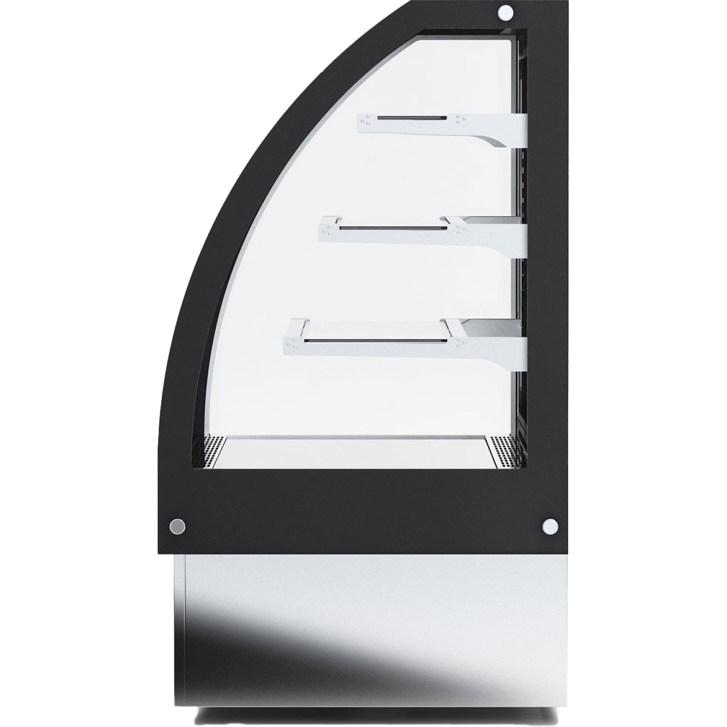 Display Merchandiser Fridge Curved Front 600 litres with 3 shelves Black &amp; Stainless steel | HL1800S3