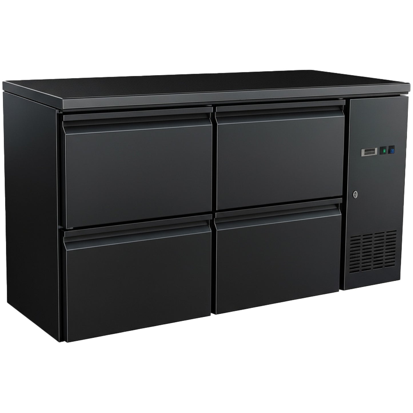 4 Drawer Back Bar Fridge Premium Quality 1462×515×860mm Black Finish | JTA406