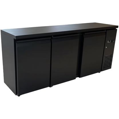 3 Door Back Bar Fridge 2002×515×860mm Black | JTA408