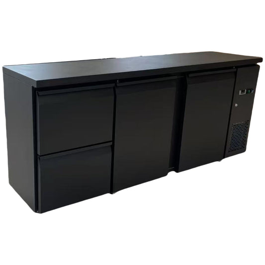 2 Door &amp; 2 Drawer Back Bar Fridge Premium Quality 2002×515×860mm Black Finish | JTA410
