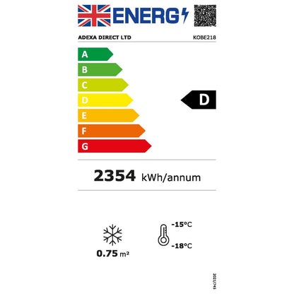 Commercial Horizontal Display Freezer with Shelves 550 Litres 2 Glass Doors 1500x850x850mm Ventilated Cooling Automatic Defrost | KOBE218