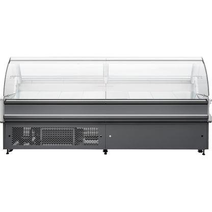 Serve Over Deli Counter Curved Glass Front 2500x850x1200mm | BLUEL414