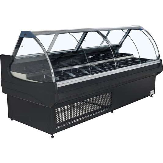 Serve over Deli counter Curved glass front Width 1350mm | BLUEL114