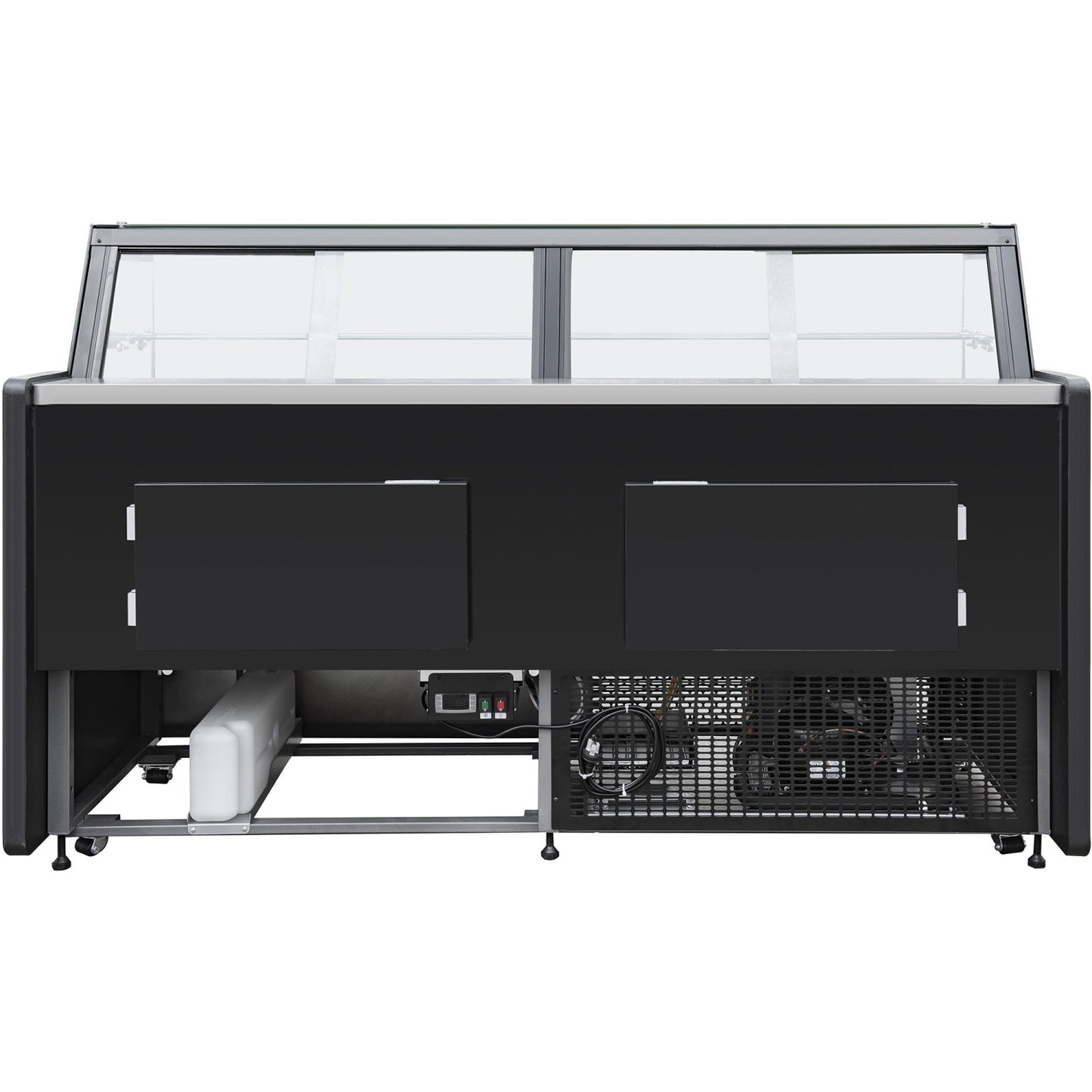 Serve over Deli counter Black front Straight glass front Width 2580mm | BLUEL110