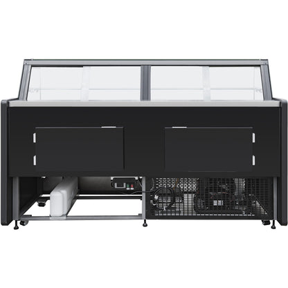 Serve over Deli counter Black front Straight glass front Width 1330mm | BLUEL104