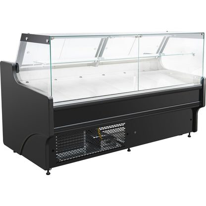 Serve over Deli counter Black front Straight glass front Width 1955mm | BLUEL108