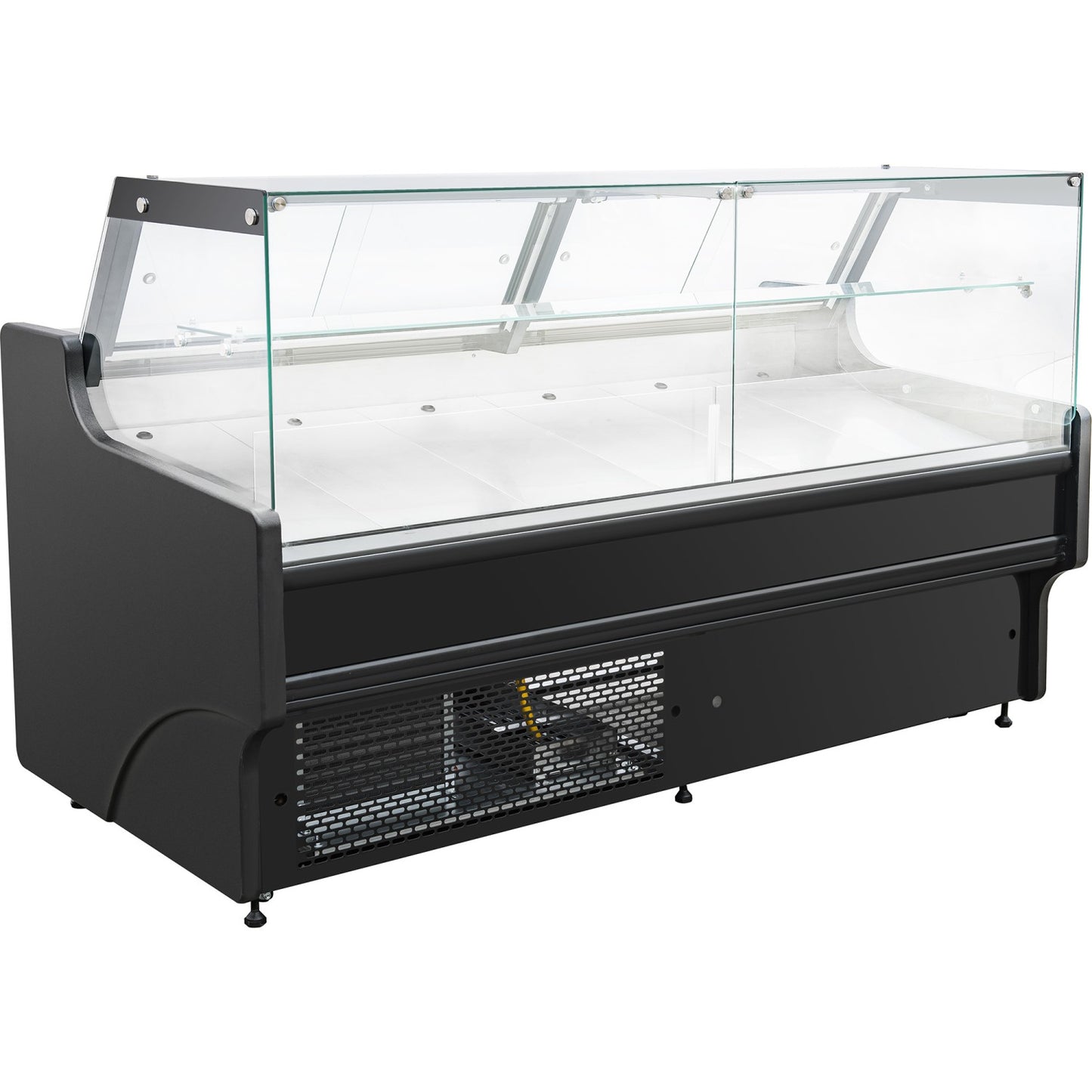 Serve over Deli counter Black front Straight glass front Width 1330mm | BLUEL104