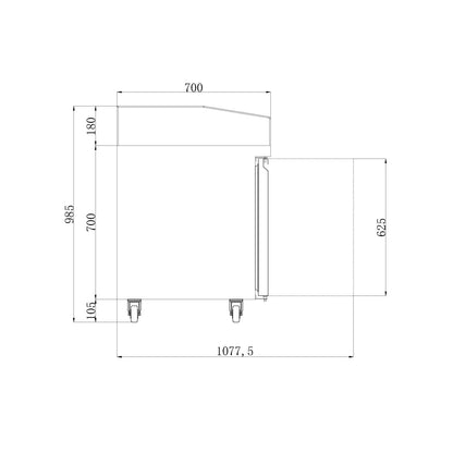 3 Door Pizza and Bakery Prep Fridge With Granite Top | NORCOLD868