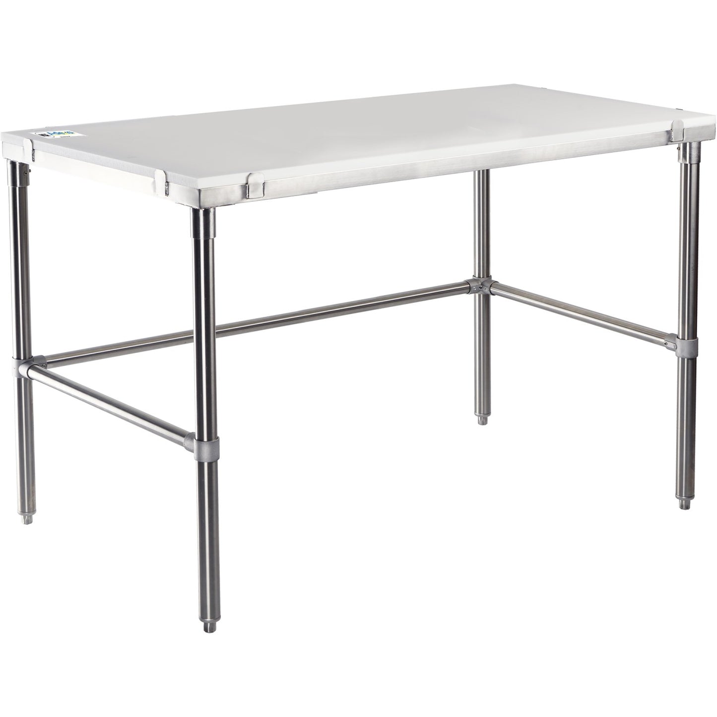 Professional Solid Stainless Steel Poly Top Work Table 1200x600x900mm | PSWT600X1200OB