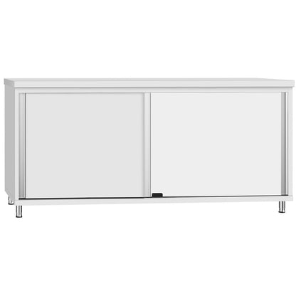 Commercial Stainless Steel Sliding Door Work Table Cabinet 1800x700x850mm | QNH332