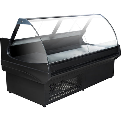 Serve over Deli counter Curved glass front Width 1350mm | BLUEL116