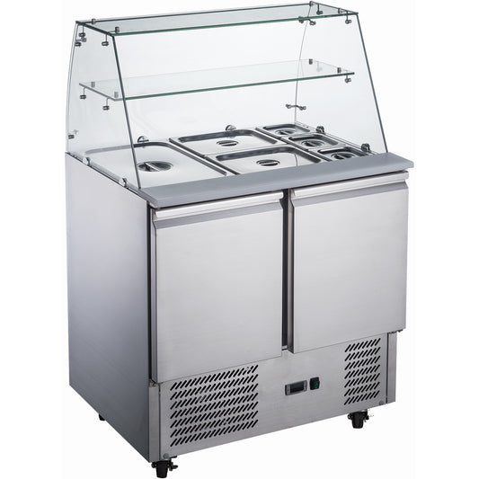 Saladette with Glass Display 2 doors | THS900VG