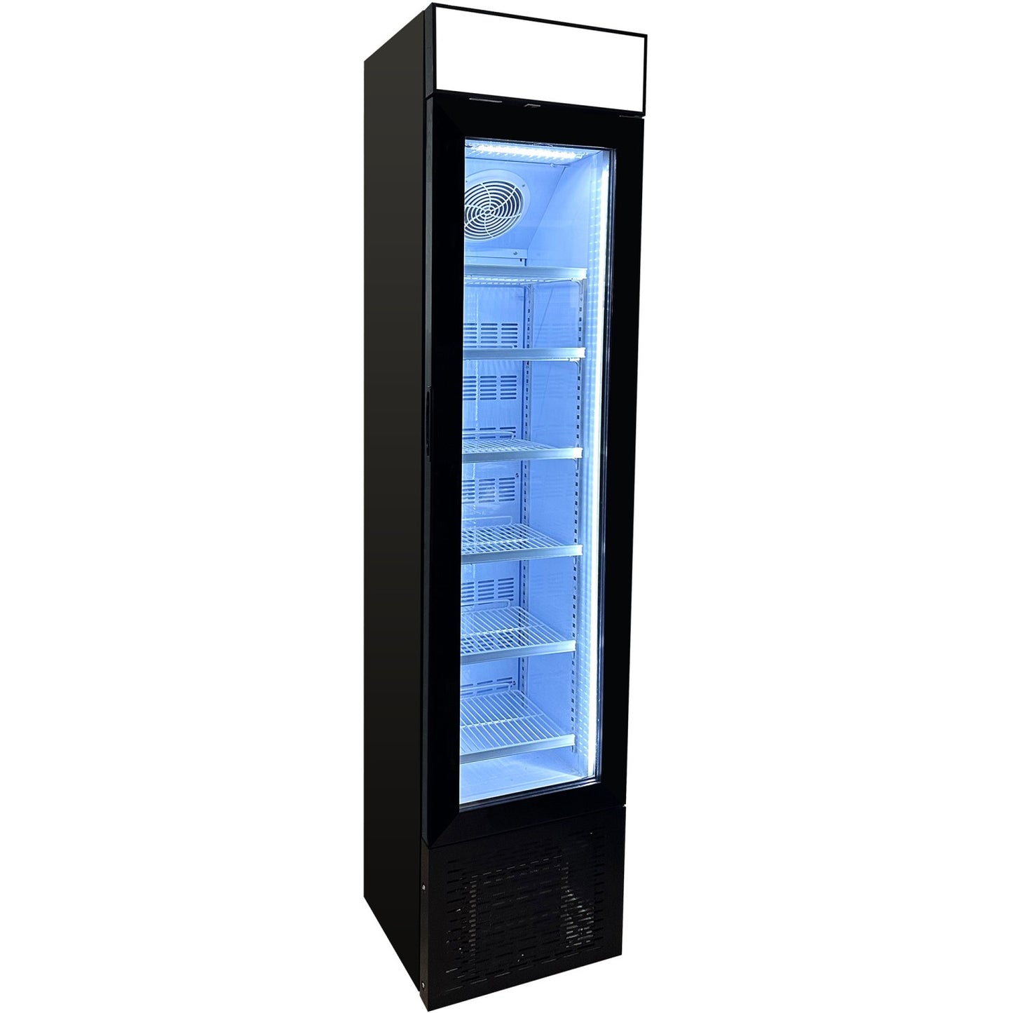 Commercial Display Freezer Upright 105 litres Hinged glass door LED canopy Black | SD105B