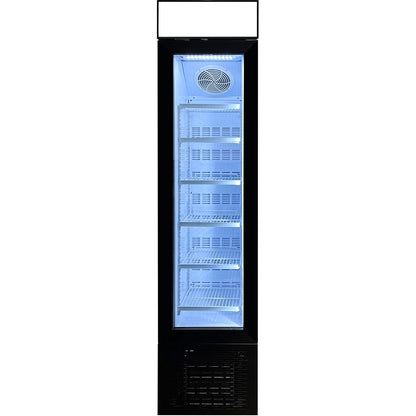 Commercial Display Freezer Upright 105 litres Hinged glass door LED canopy Black | SD105B