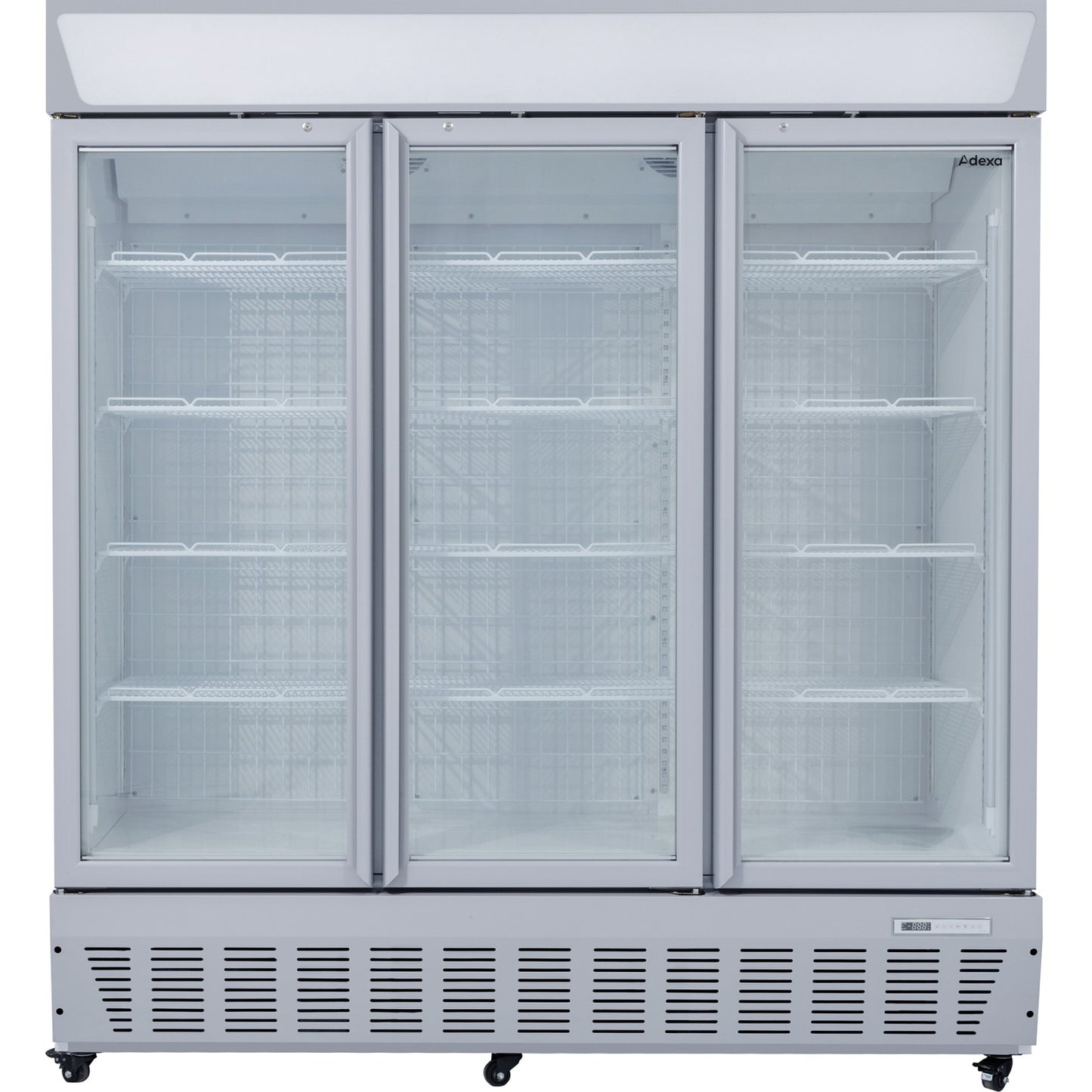 Commercial Display Freezer Upright 1500 litres Triple Hinged glass door LED canopy Grey | SDC1500