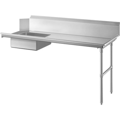 Commercial Stainless steel Pass Through Dishwasher Table with Sink Right 1219mm Width | SDT48R
