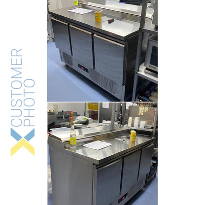 Refrigerated Prep Table 3 doors Sandwich top 8xGN1/6 | THPS30016