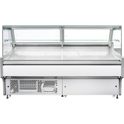 Serve over Deli counter White front Straight glass front Width 2580mm | BLUEL134