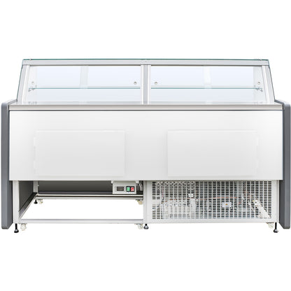 Serve over Deli counter White front Straight glass front Width 1330mm | BLUEL128
