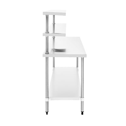 Stainless Steel Prep table 1800mm Width 2 x Top Shelf &amp; 1 x Undershelf | WTS60180