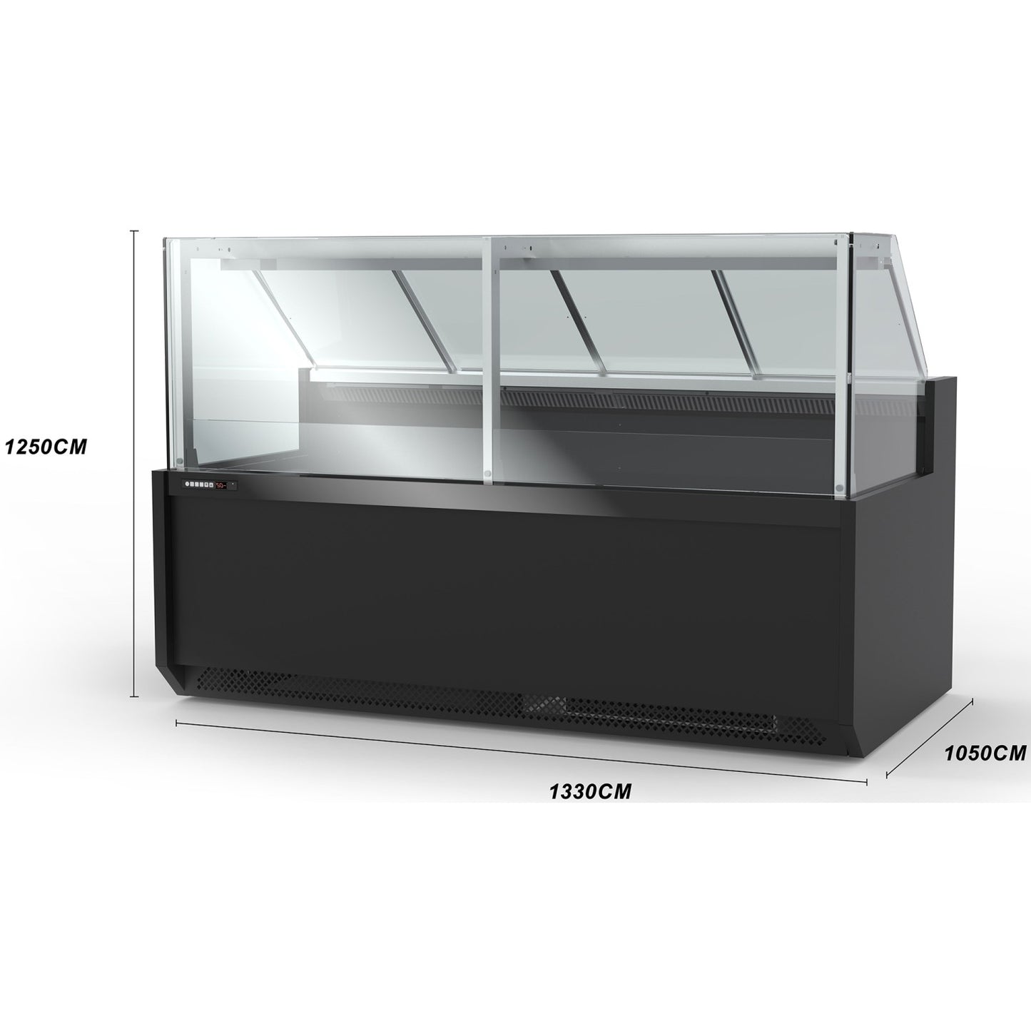 Serve Over Deli Counter Front Straight Glass Front Width 1330mm Black | YFCSC1330T1BLACK