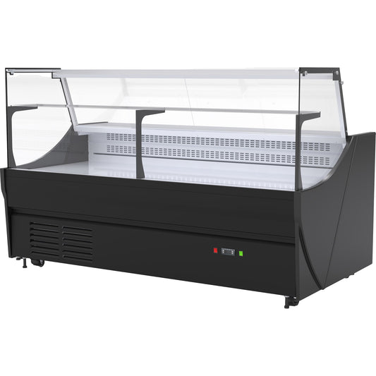 Serve over Deli counter Black front Straight glass front Width 1520mm | YFCSC1520V1
