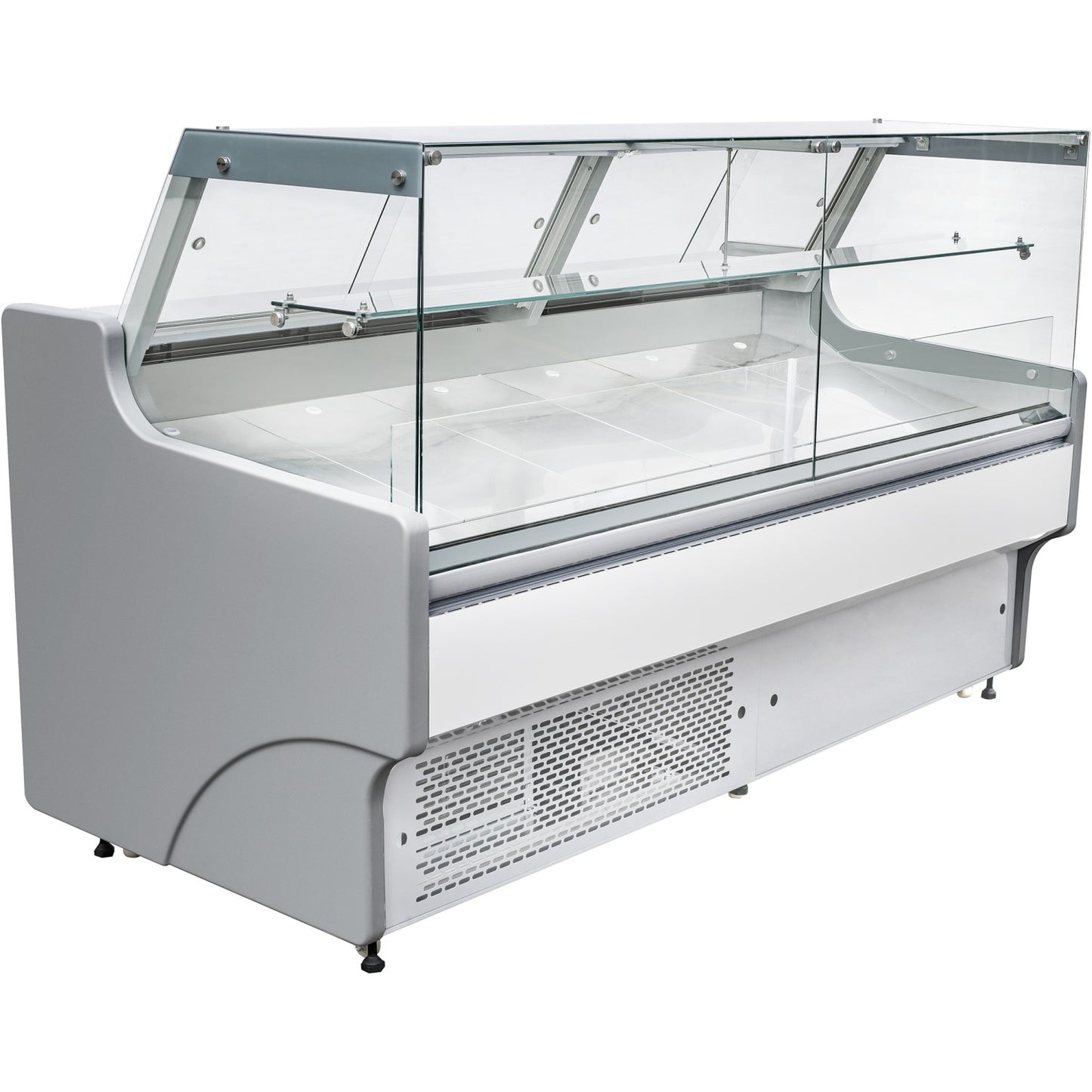 Serve over Deli counter White front Straight glass front Width 1955mm | BLUEL132