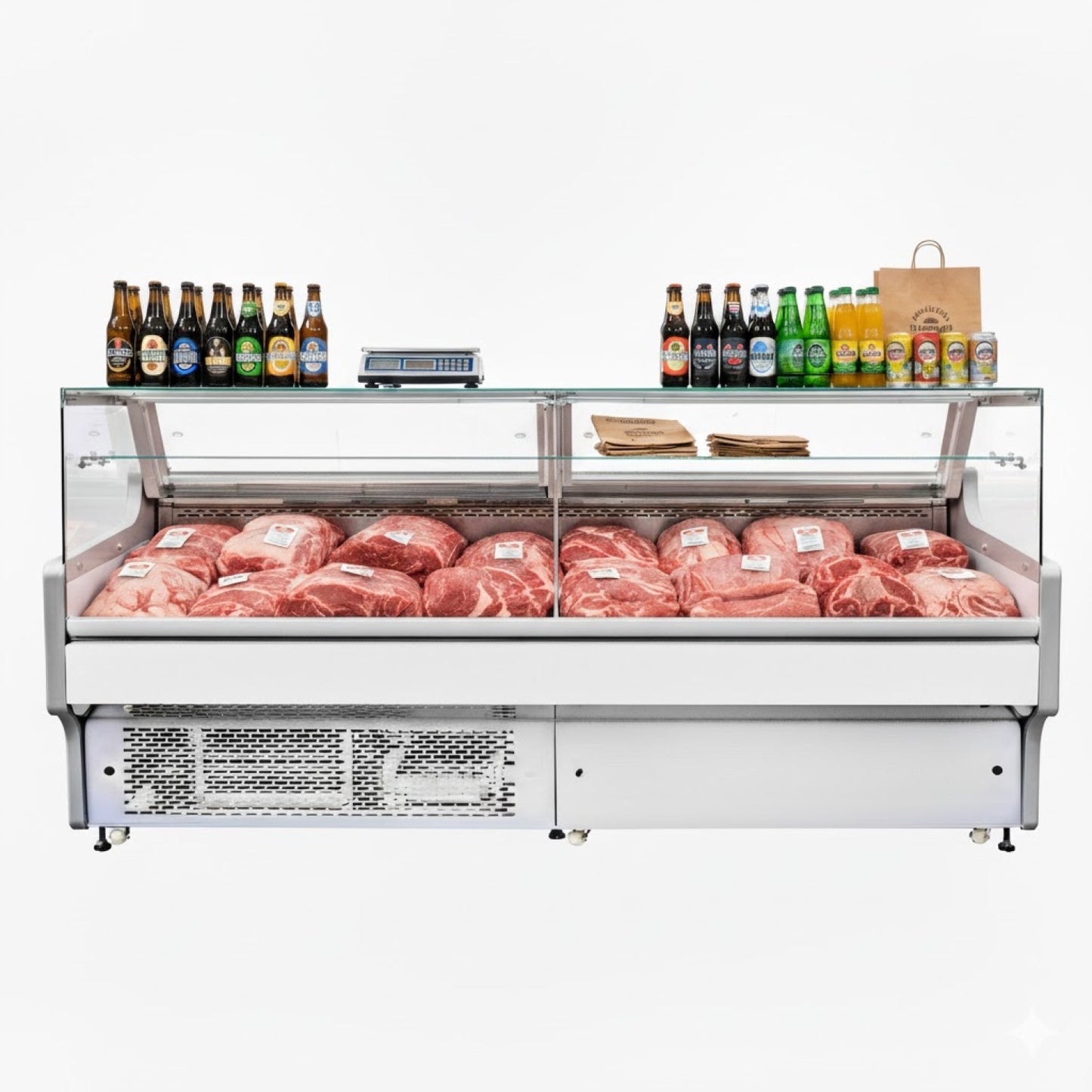 Serve over Deli counter White front Straight glass front Width 1955mm | BLUEL132