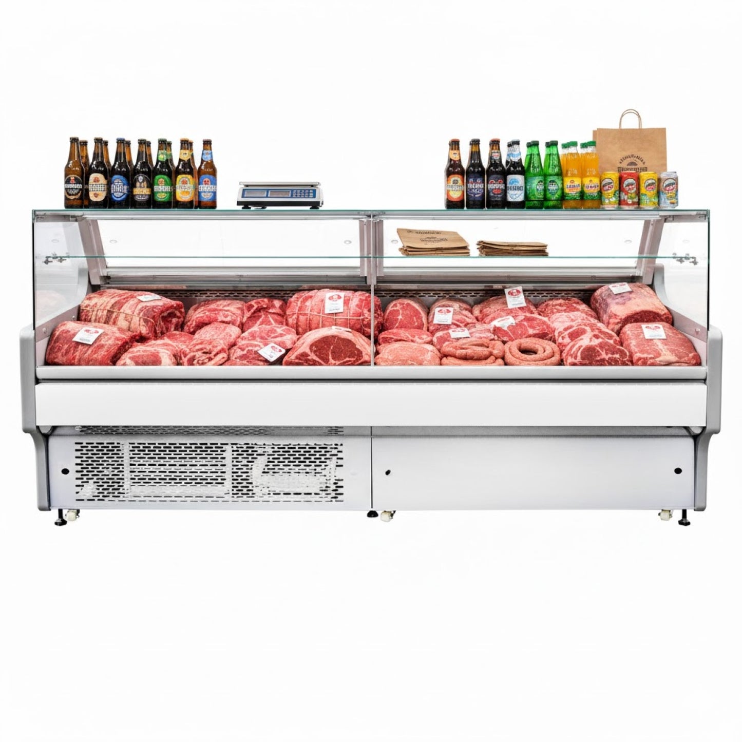 Serve over Deli counter White front Straight glass front Width 2580mm | BLUEL134