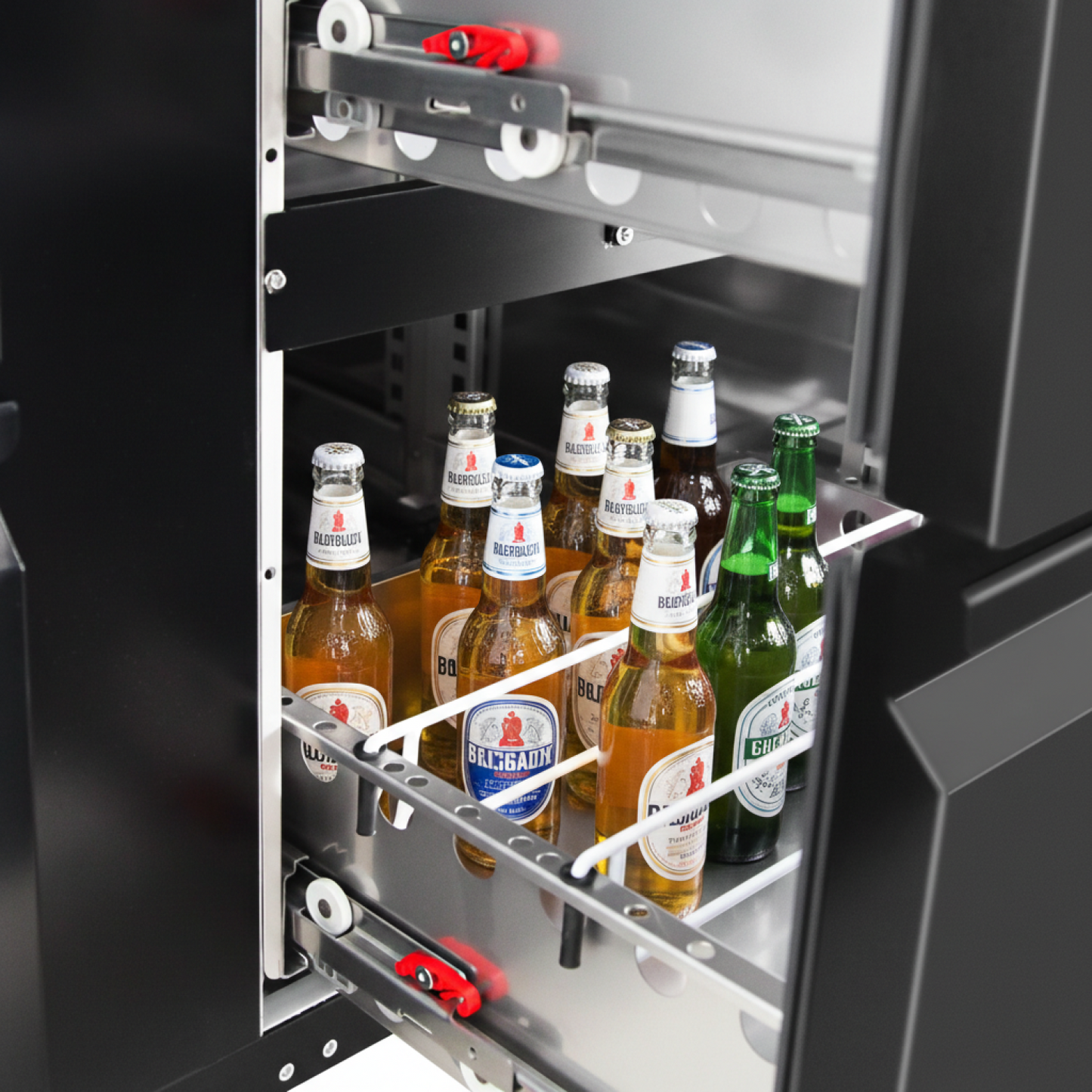 6 Drawer Back Bar Fridge Premium Quality Black Finish 2002x515x860mm | JTA412