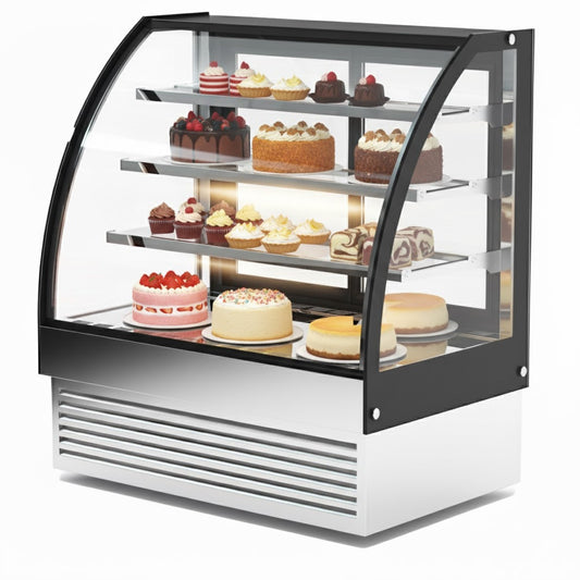 Display Merchandiser Fridge Curved Front 500 litres 3 shelves Black &amp; Stainless steel | HL1500S3