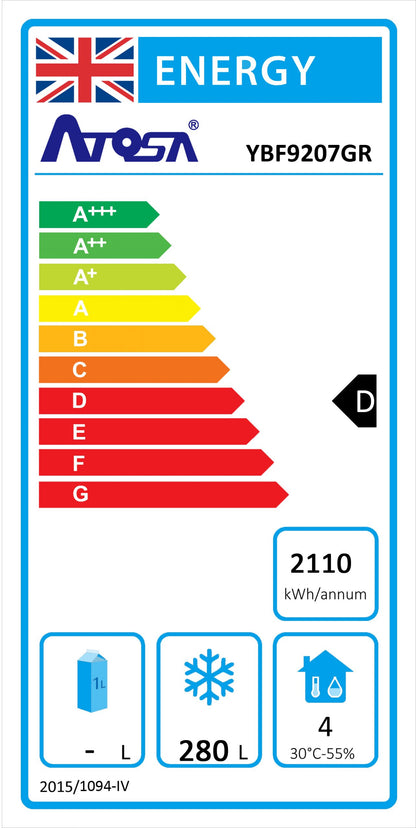 Atosa YBF9207GR Slimline Upright Single Door Freezer