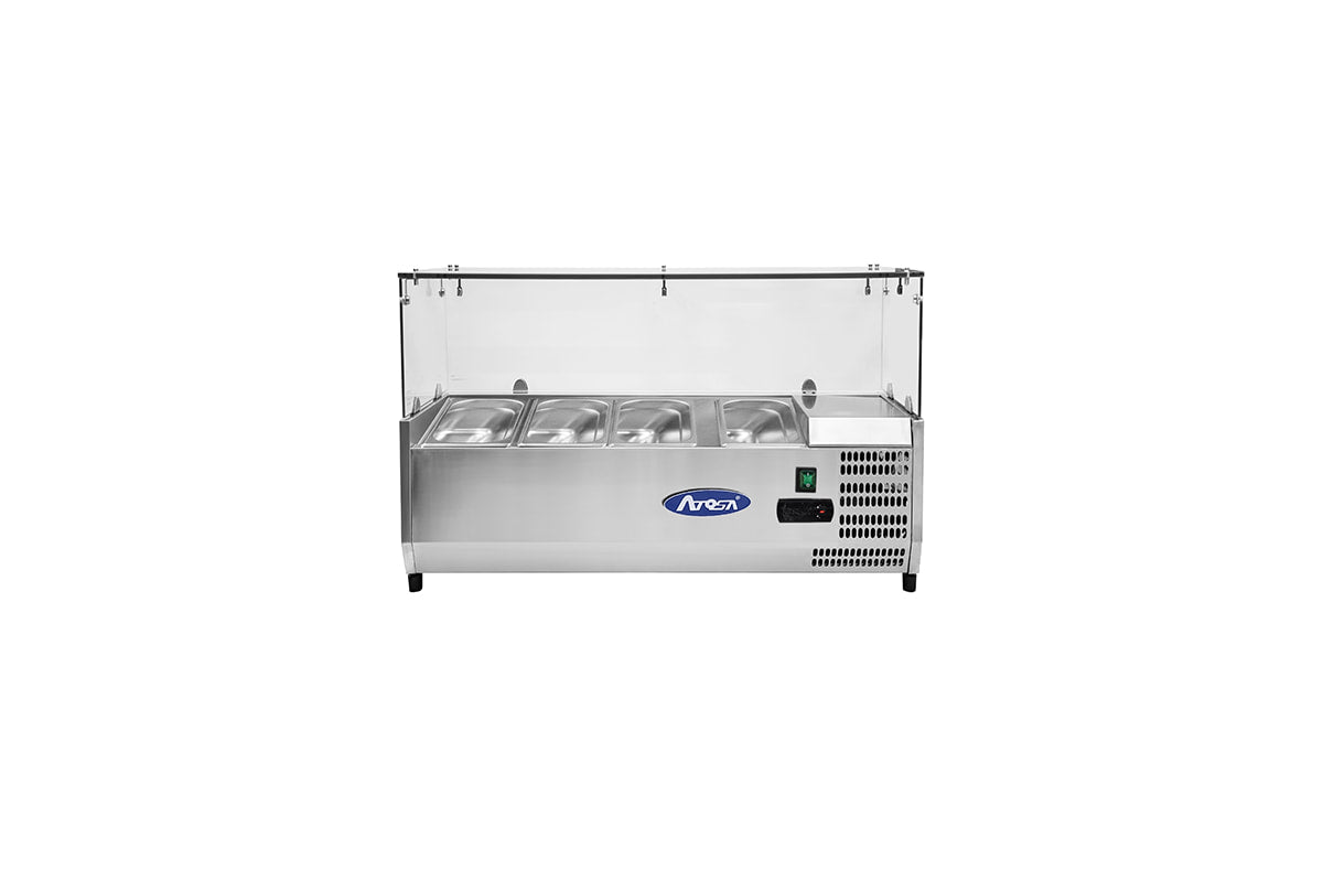 Atosa VRX1200/380 Glass Screen Countertop Topping Unit with 4 x 1/3 GN Pans/Lids