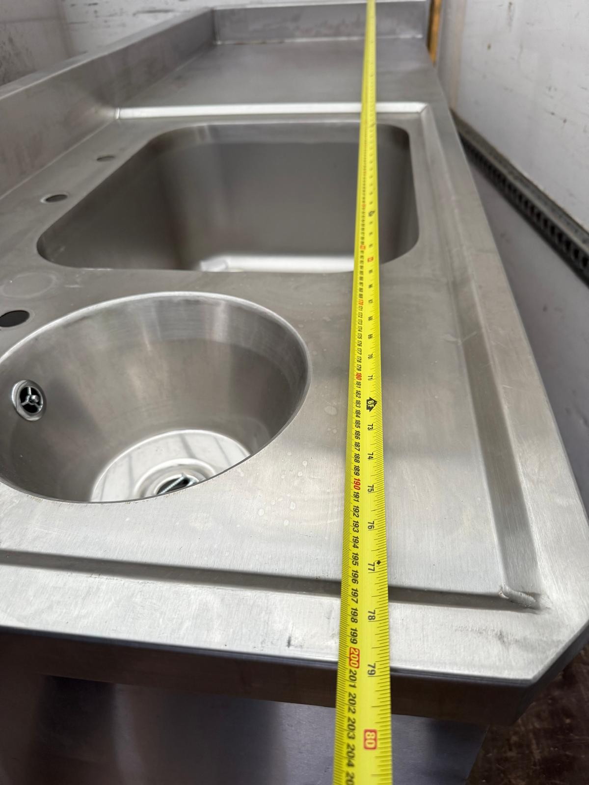 Commercial Double Bowl Sink Stainless Steel 200x70x90cm - B Grade