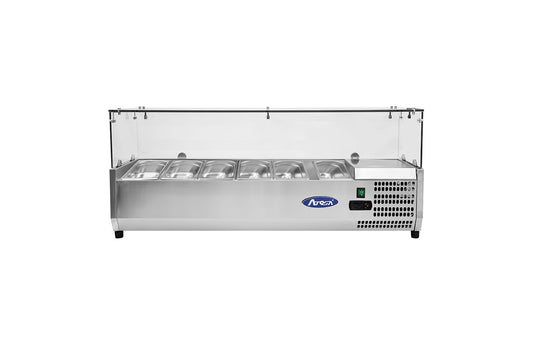 Atosa VRX1400/380 Glass Screen Countertop Topping Unit with 6 x 1/3 GN Pans/Lids
