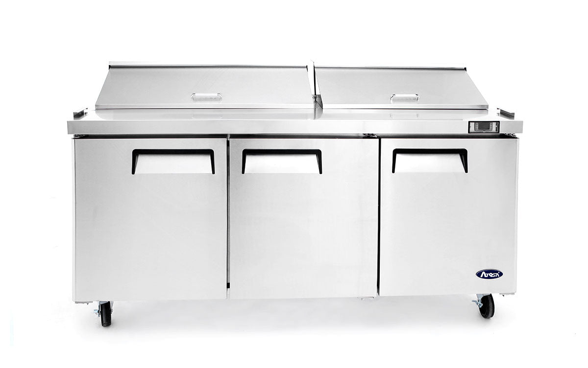 Atosa MSF8304GR Heavy Duty 3 Door Prep Fridge 930 Litres with 9nr x 1/3 GN pans