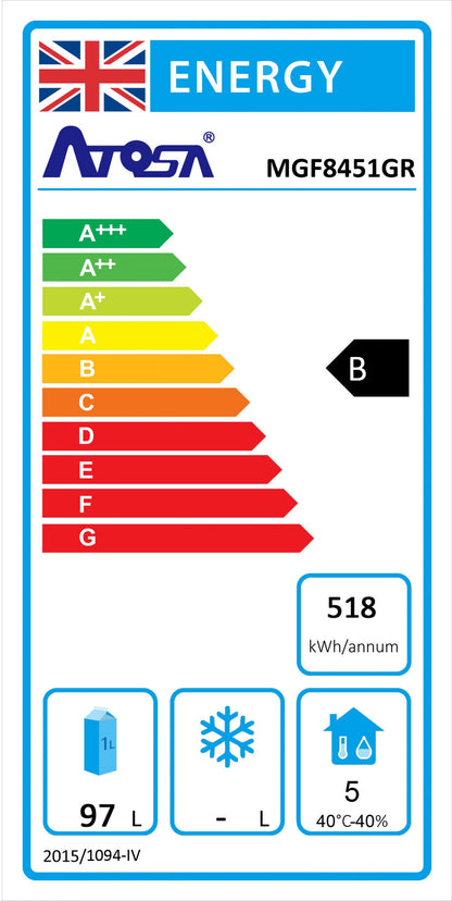 ATOSA MGF8451GR Chef Base 235L (2 Drawer) – Under Broiler Counter