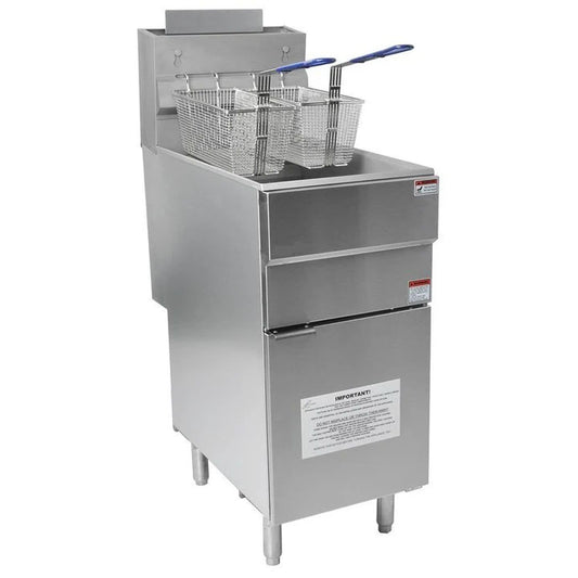 GF120 4 Burner Single Tank Gas Fryer with Twin Baskets