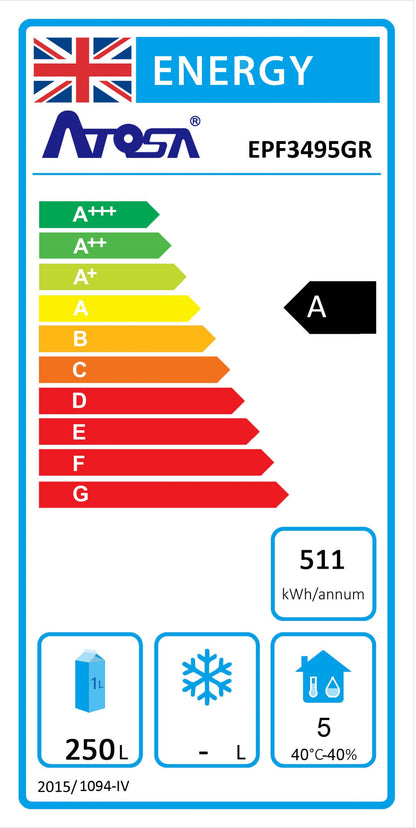 Atosa Pizza Counter 3 Doors with 2000mm VRX unit & GN Pans 100mm EPF3485GR + VRX2000/330