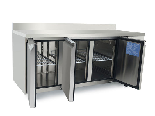 3 Door Counter Refrigerator with 100mm Splash Back